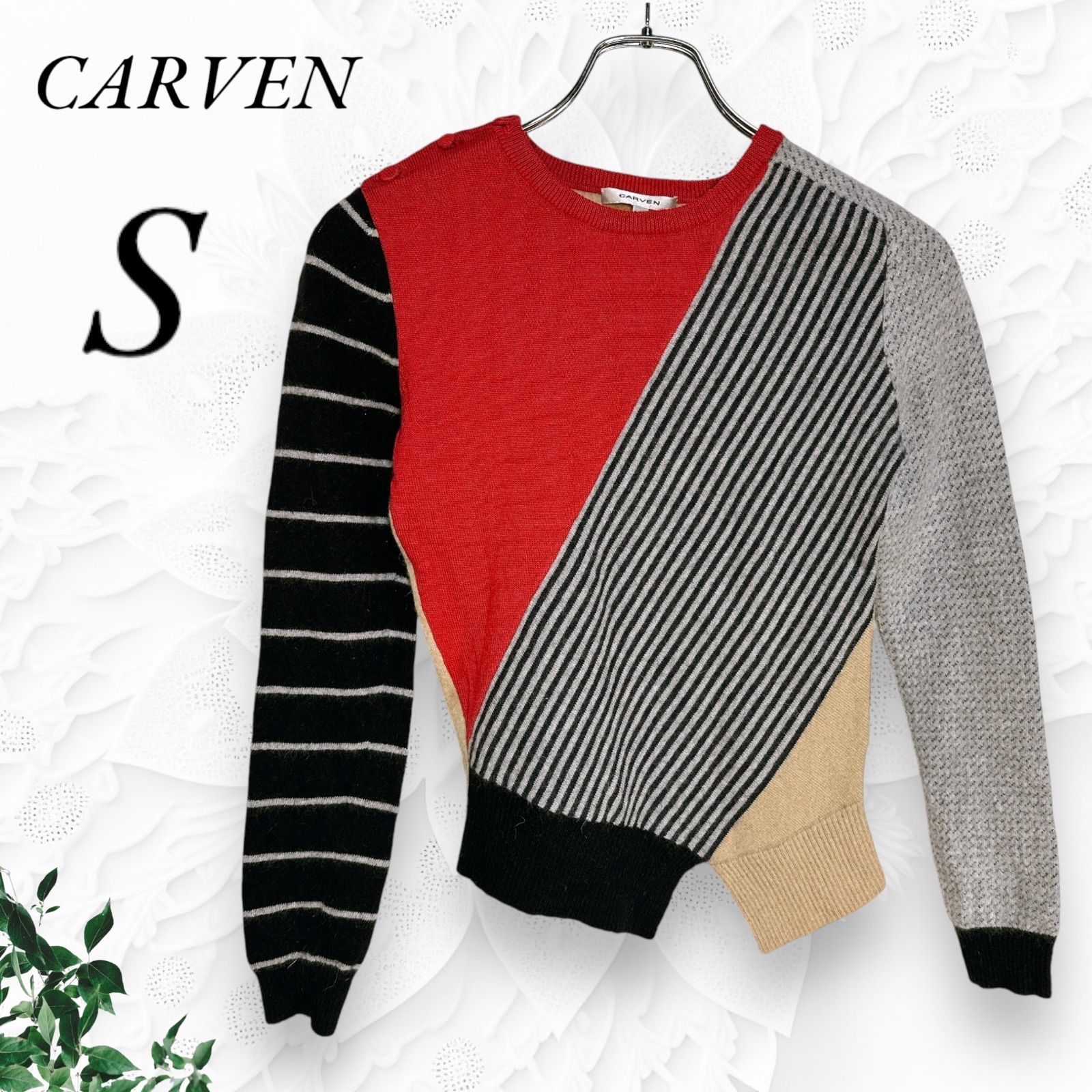 g226 CARVEN カルヴェン ニットセーター長袖 アシンメトリー 