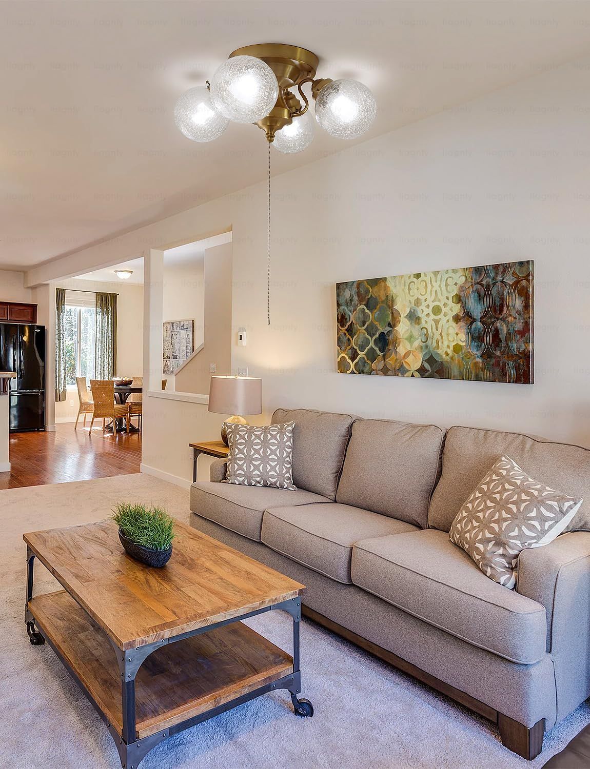 在庫 LED ペンダントライト おしゃれ 北欧 リビング 4灯 ダイニング 寝室 カフェ レトロ ガラス アンティーク E26 6畳 8畳 シーリングライト 10畳 12畳 照明器具 天井照明 NEXPOTALLINN_EU