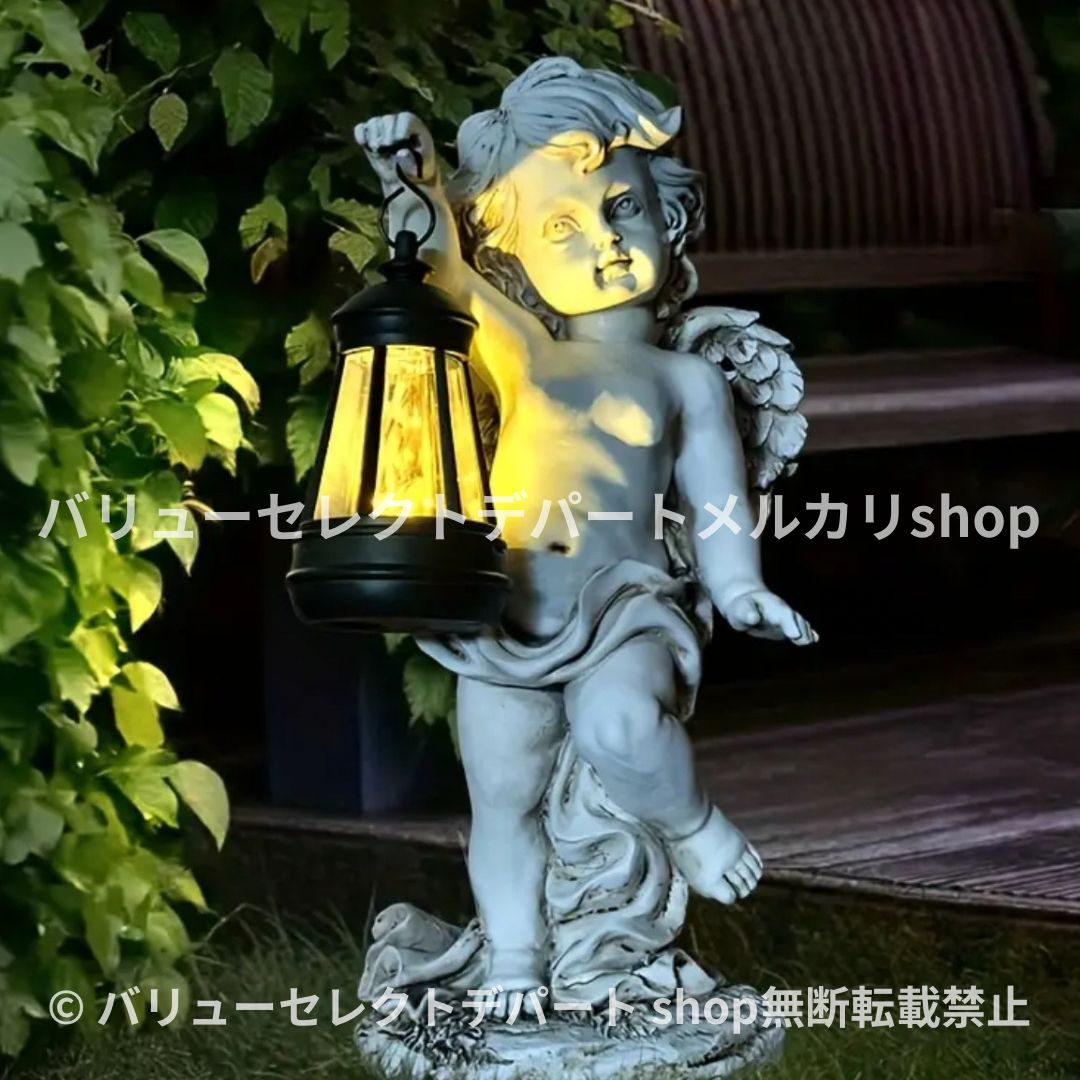 ガーデン ソーラー 置物 オブジェ アンティーク ソーラーライト ライト 天使 ガーデニング 庭 北欧 オーナーメント おしゃれ 天使 led 宗教的 エンジェル エンジェルスタチュー 屋外 ランタン ケルブ 装飾品