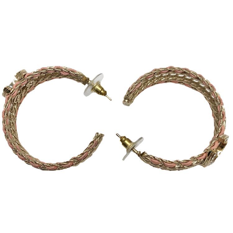 シャネルレザーロングピアス22S