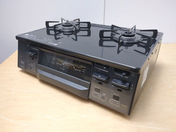 Rinnai|リンナイ ガステーブル LAKUCIE fine 左強火 ブラック プロパンガス用 2口ガスコンロ ●69877 RT66WC1RA-BGL