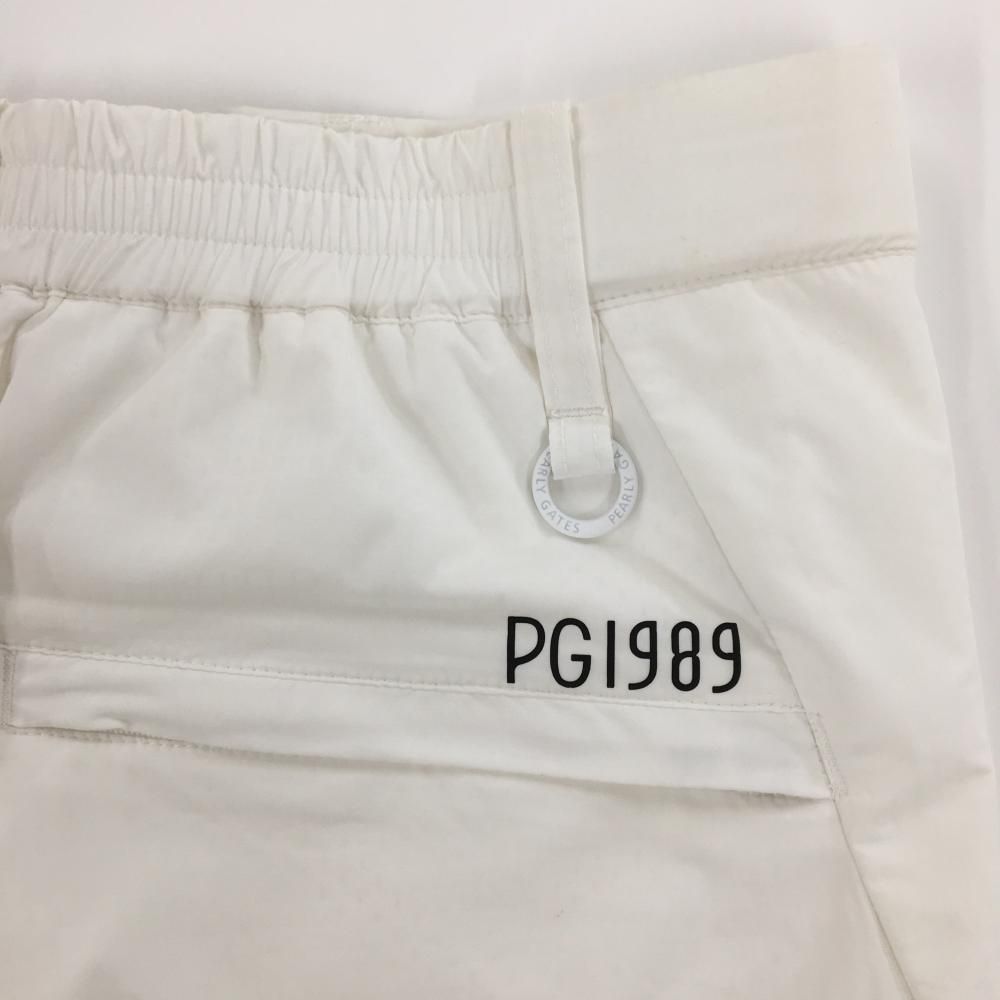 パーリーゲイツ ハーフパンツ 白×黒 地模様 ナイロン 裏地メッシュ