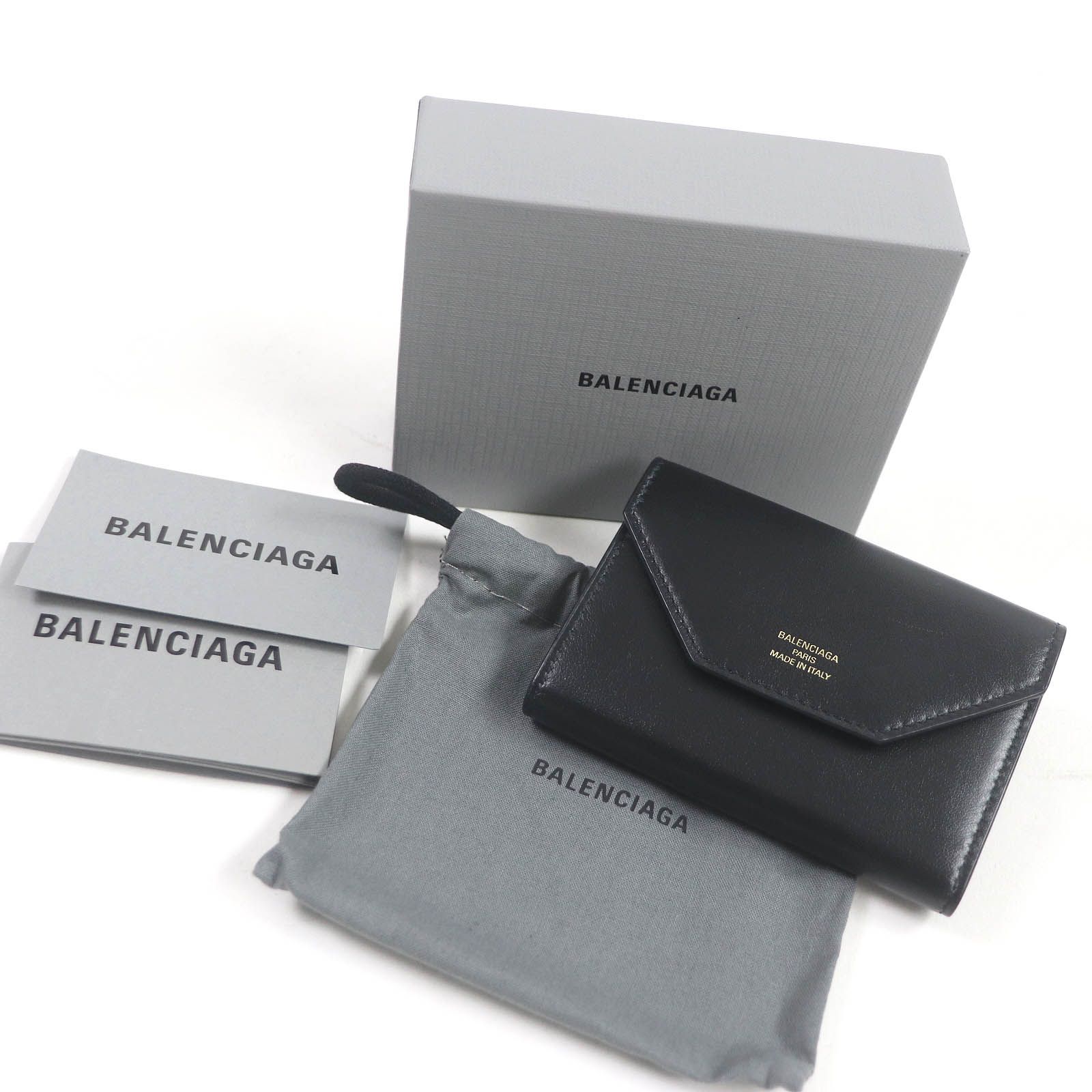 極美品□BALENCIAGA バレンシアガ 736731 ロゴ入り レザー 6連 キーケース カードケース ブラック グレー 箱・保存袋付き  イタリア製 メンズ - メルカリ