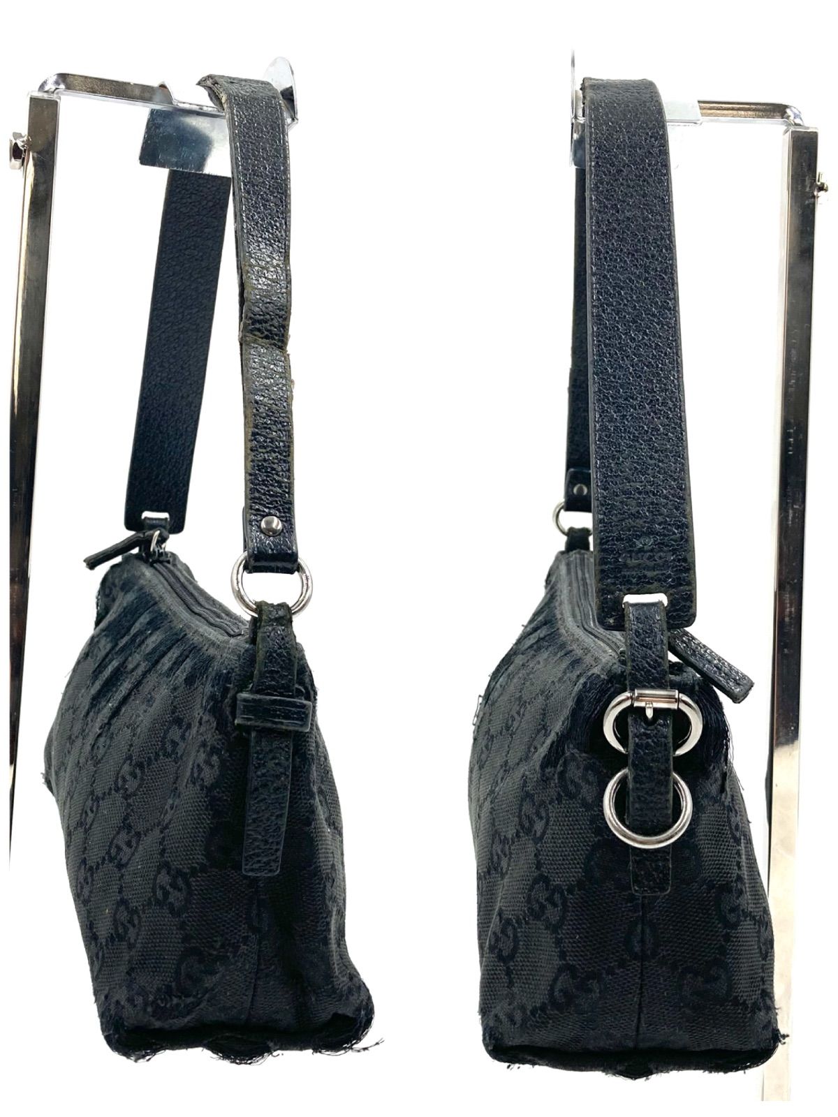 GUCCI グッチ GGキャンバス×レザー アクセサリーポーチ ミニ