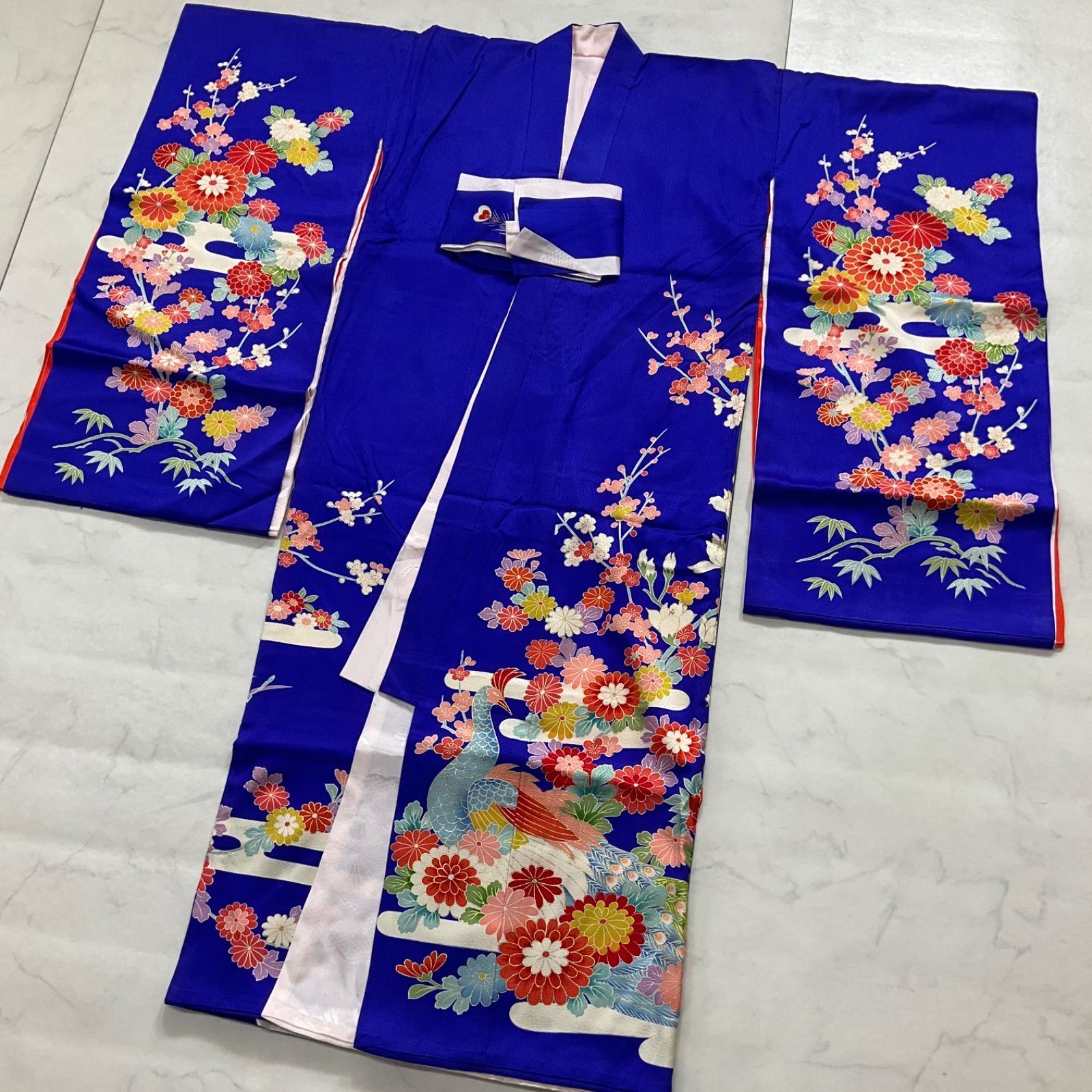 ◆kimono one◆5歳〜7歳くらい用◆女の子着物◆正絹◆子供着物◆七五三◆袷◆裄47㎝肩丈136㎝◆七五三お詣り女の子着物こどものひお正月卒業式十三詣り◆G301