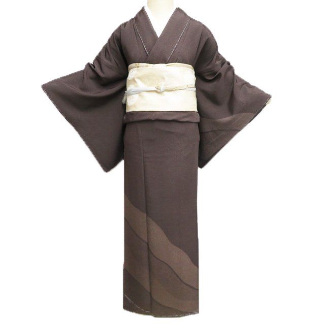 正絹 袷の訪問着 【D/R/W】 (69.5/155.5/48) 辻が花風 絞り 中古 【洗