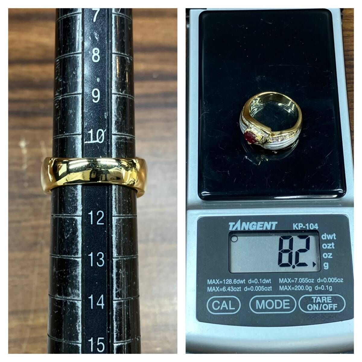 美品 ELLE エル K18 リング ダイヤモンド 約11号 JEWELRY ノンブランドジュエリー リング 11号 K18ホワイト