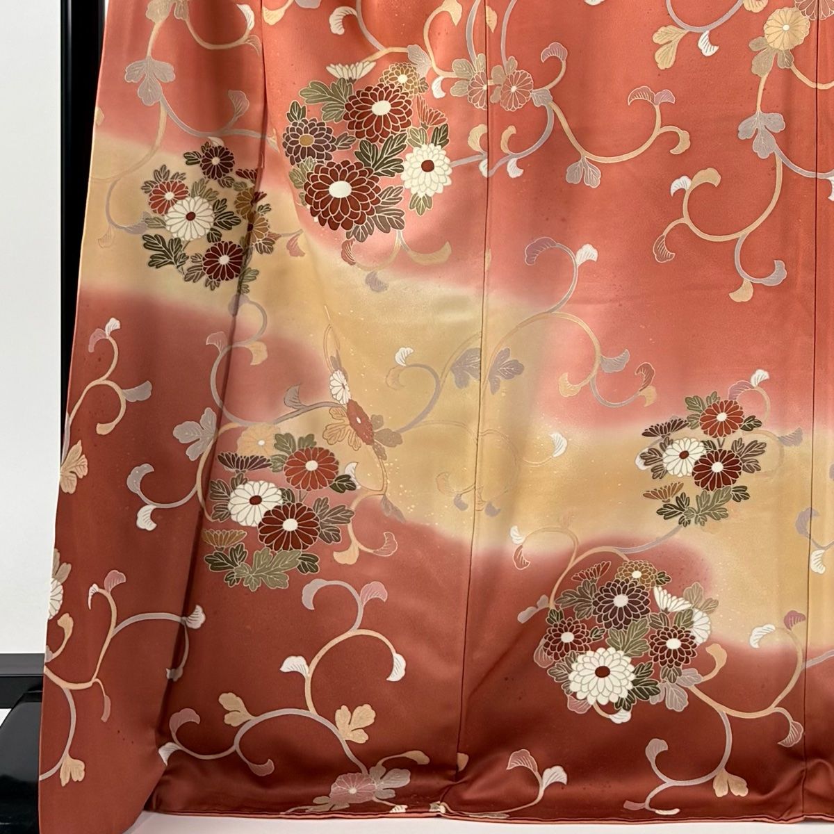 訪問着 身丈171.5cm 裄丈68.5cm L 袷 花丸文 菊唐草 金彩 ぼかし サーモンピンク 正絹 秀品 USTAUSTRALIA_COM_AU