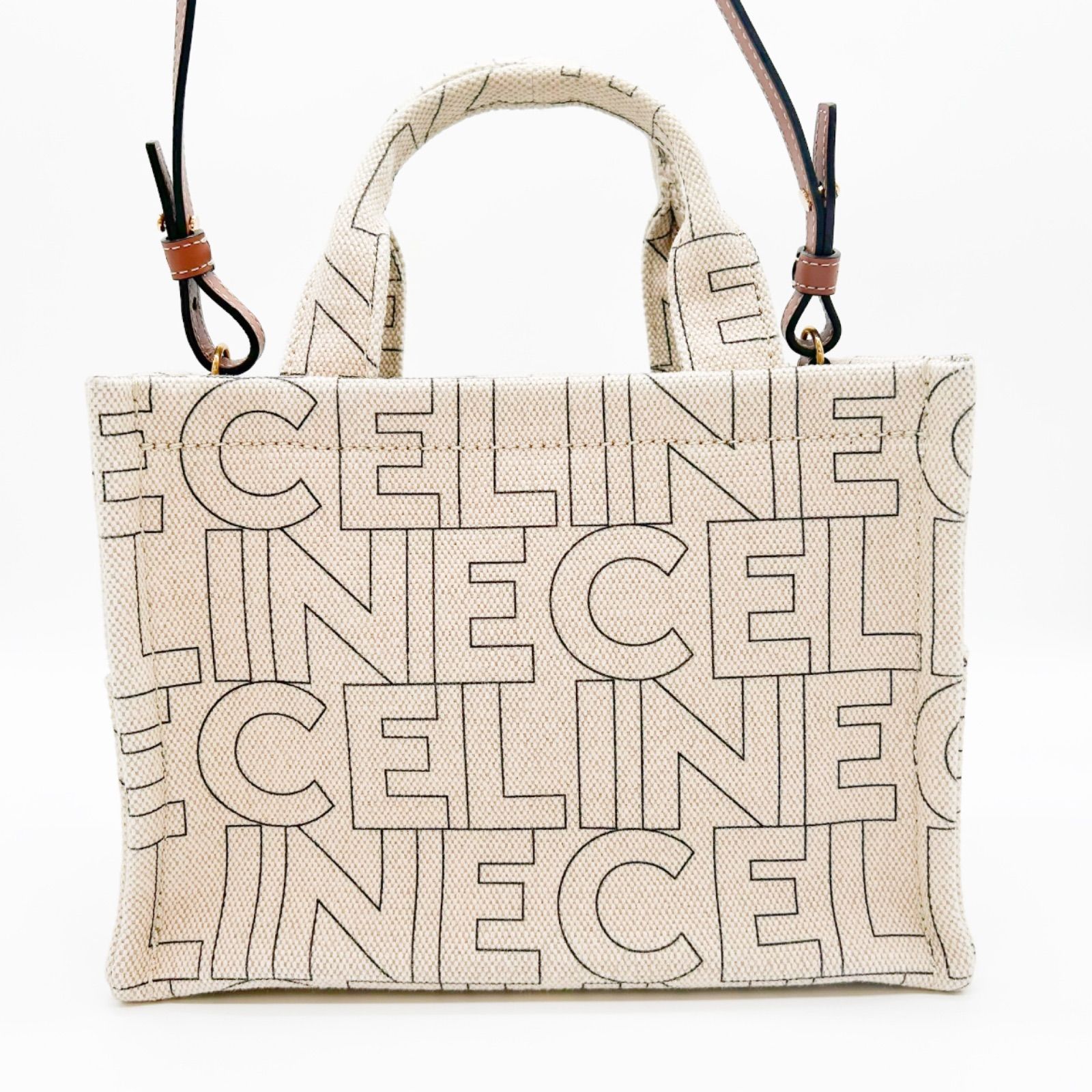 【未使用保管品】CELINEセリーヌトリオンフロゴ キャンバス×レザー 2WAY CELINE 未使用保管品 袋付 セリーヌ トリオンフ ロゴ レザー 本