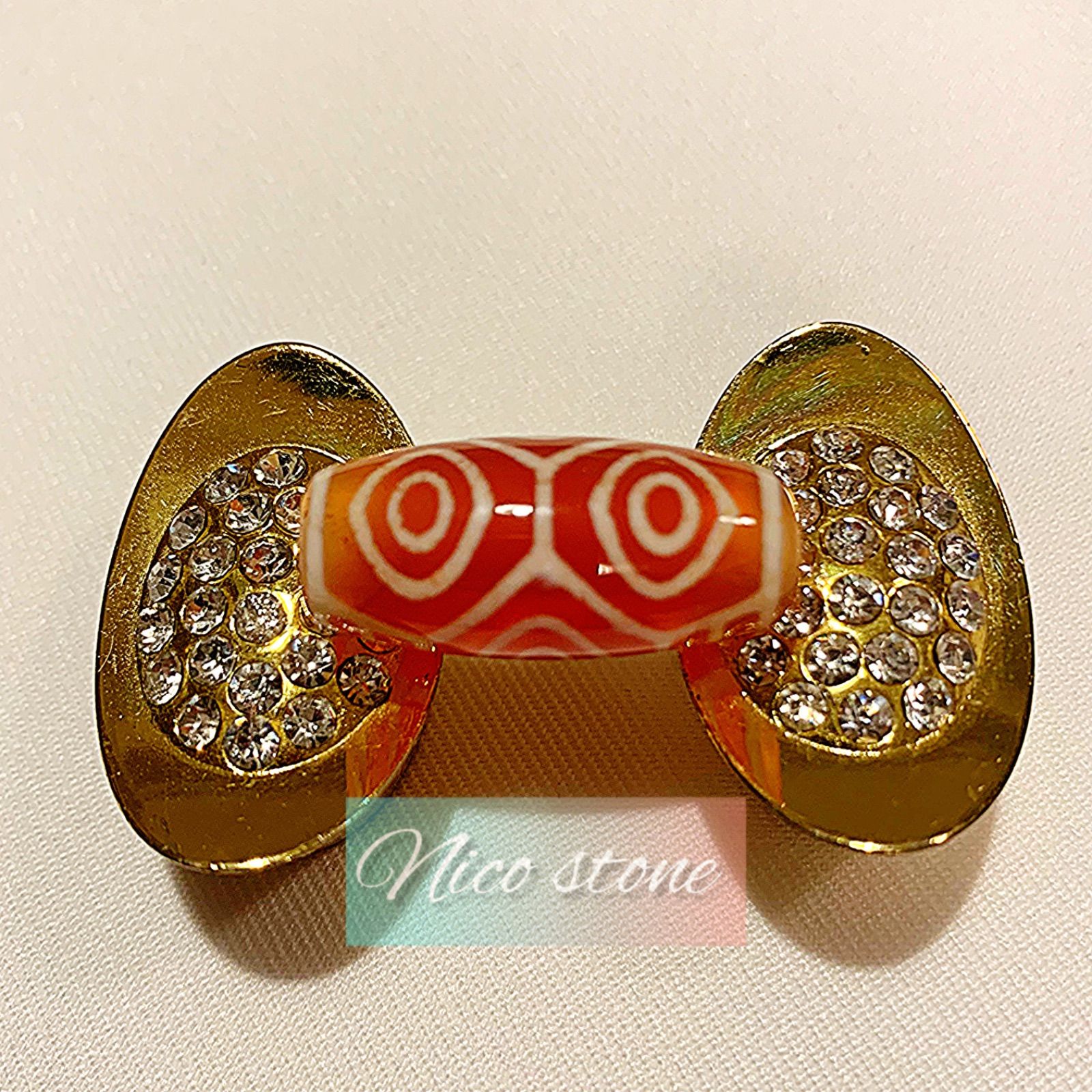 チベット老玉髄天珠】龍眼天珠☆約12×25mm☆希少なレッド - メルカリ