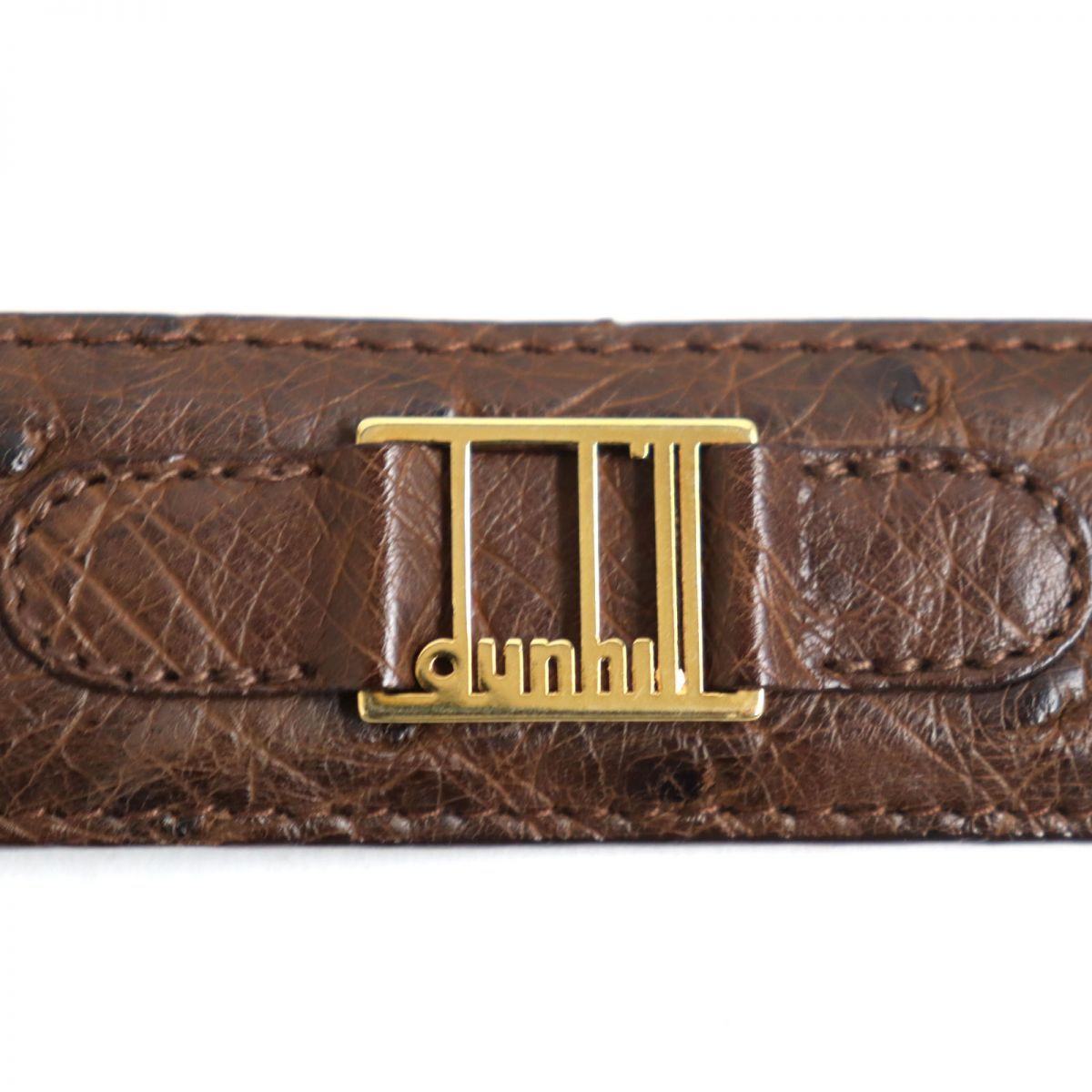 未使用品◇dunhill ダンヒル オーストリッチ ゴールドロゴ金具付き