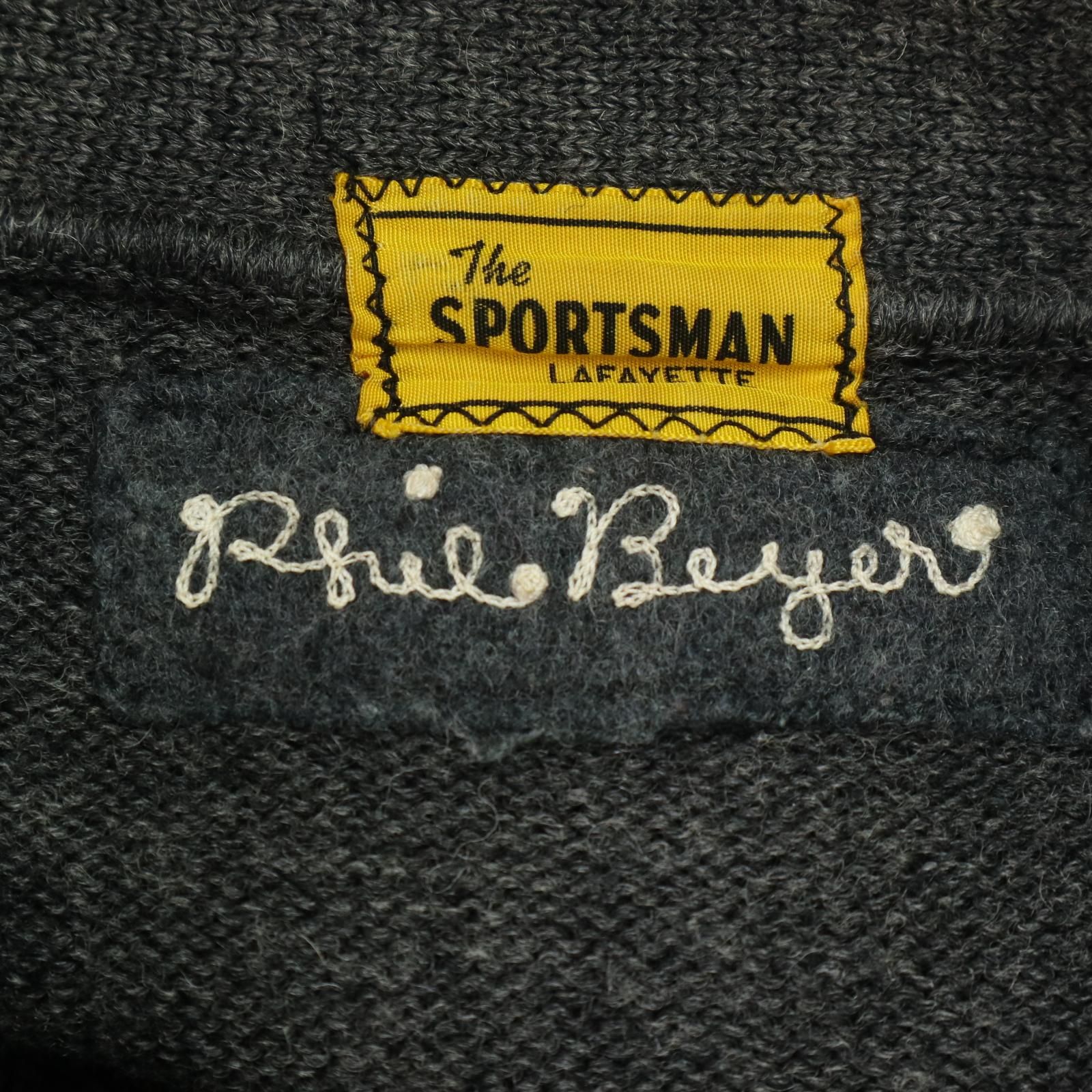 60年代 The SPORTSMAN LAFAYETTE レタードニット ウール カーディガン 