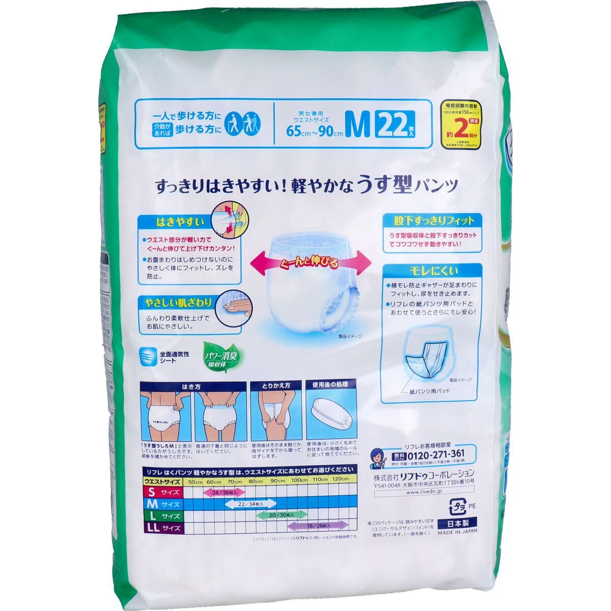 はくパンツ 軽やかなうす型