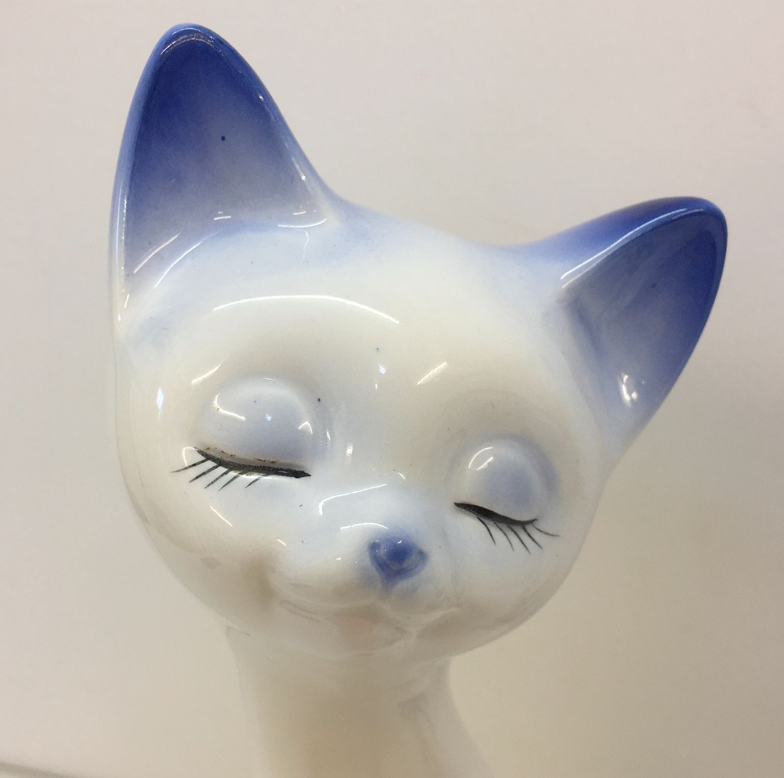 ○ねこの置物 ネコ 猫 花 陶器 昭和レトロ かわいい 夫婦 2匹