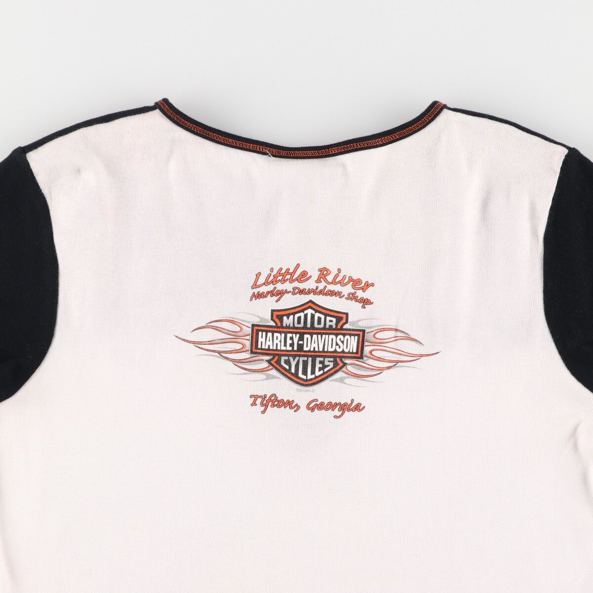 古着 00年代 ハーレーダビッドソン スリットネック レースアップ モーターサイクル バイクTシャツ USA製 レディースL相当 /eaa475867 【SS2506_10】 古着 00年代 ハーレーダビッドソン スリットネック レースアップ
