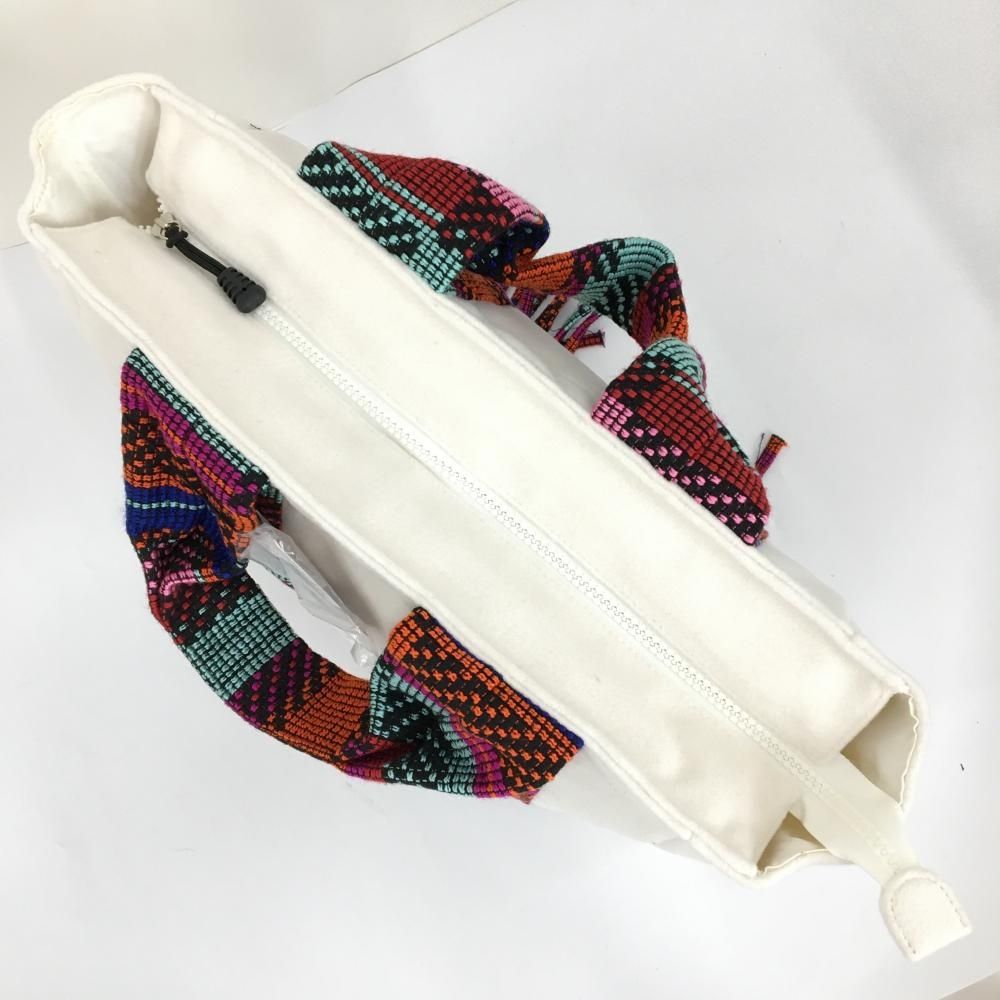 新品】パーリーゲイツ ビッグトートバッグ 白×マルチカラー ロゴ