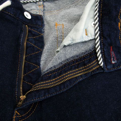 MASU エンジェルレース デニムパンツ ストレート ドッキング 44 白 水色