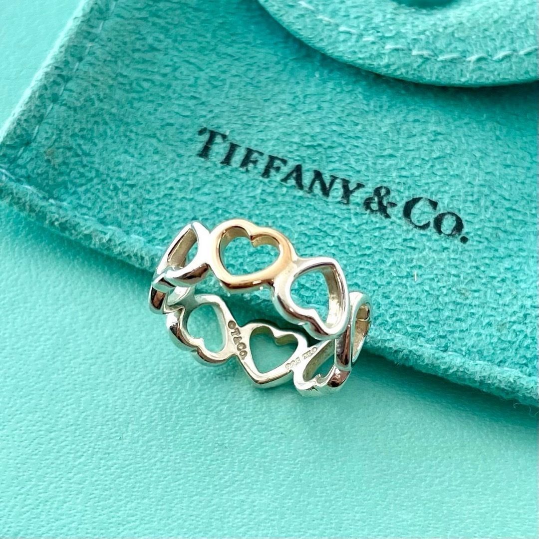 ティファニー 希少 センチメンタル ハート 750 コンビ リング SM3fe