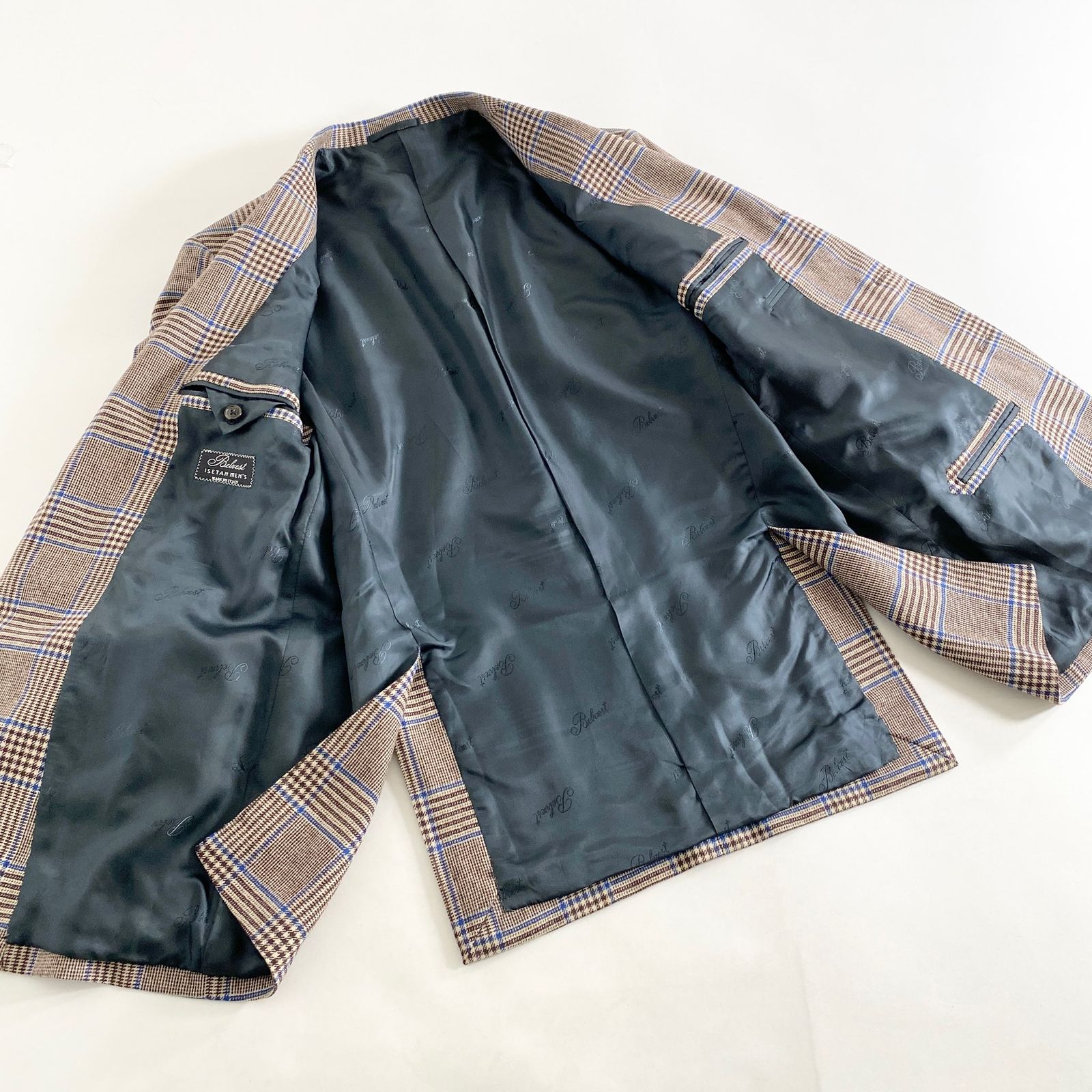 73L5 Belvest ベルベスト 3B テーラードジャケット フランネル グレン 