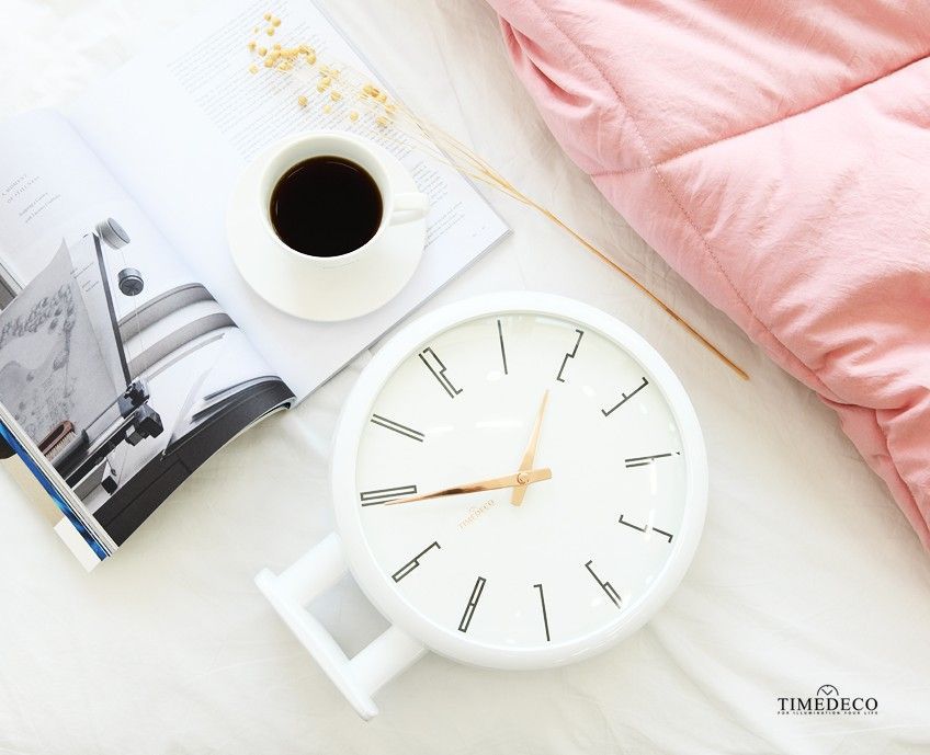 両面電波時計 クリアランス ダブルフェイス ウォール クロック