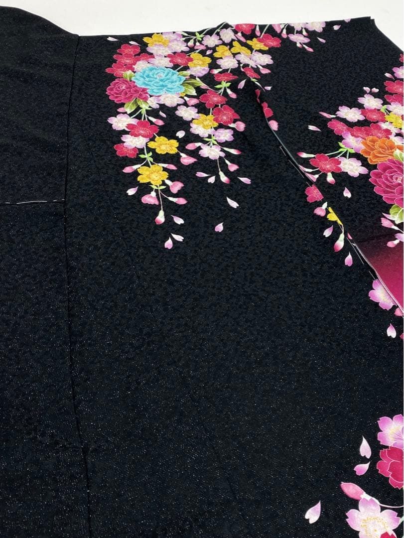振袖 仮絵羽 京友禅 銀通し 紋意匠 牡丹 正絹 未仕立て品 八 振袖 仮絵羽 京友禅 銀通し 紋意匠 牡丹 正絹 未仕立て品 八
