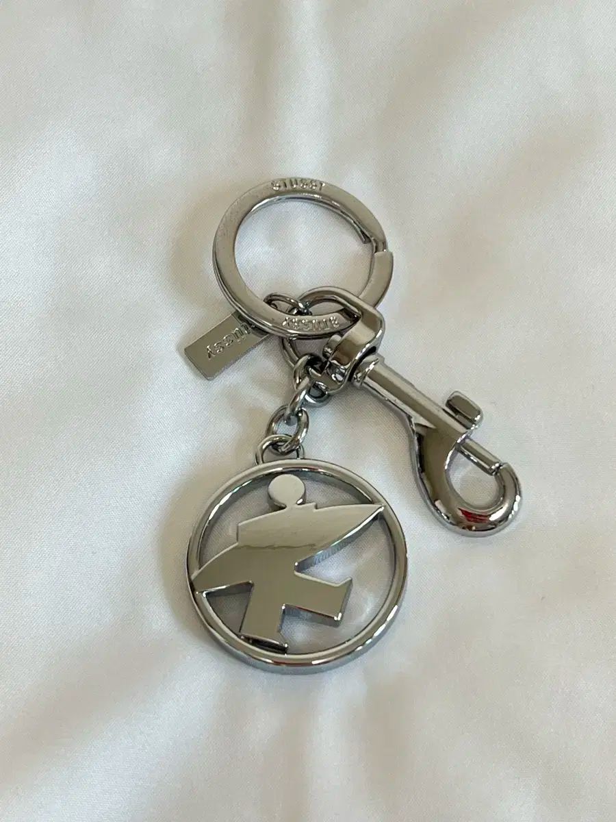 発展 OS STUSSY ステューシー サーフマン キーチェーン シルバー キーリング