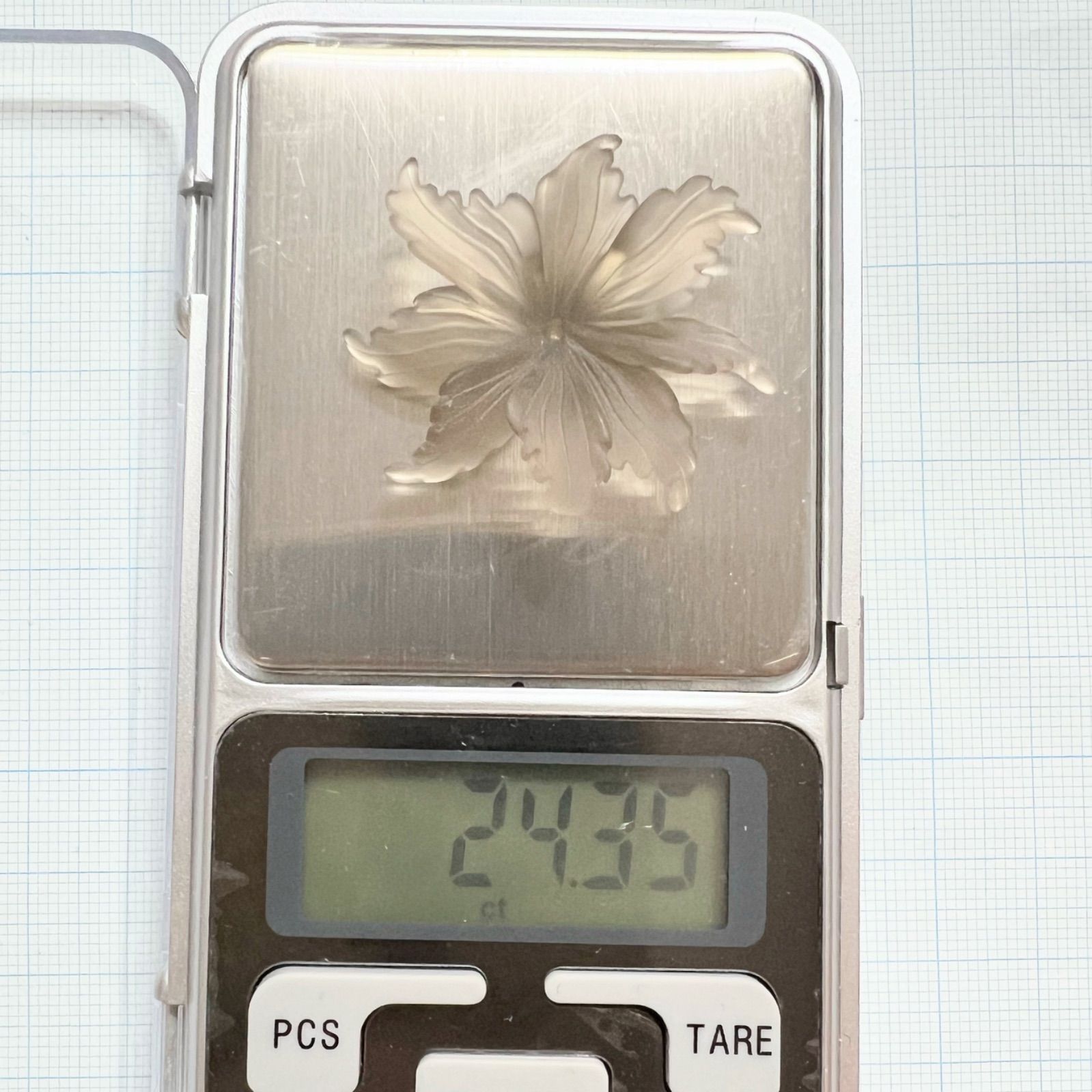 スモーキークォーツ 花 コレクション カービング1点 彫刻天然石 T040