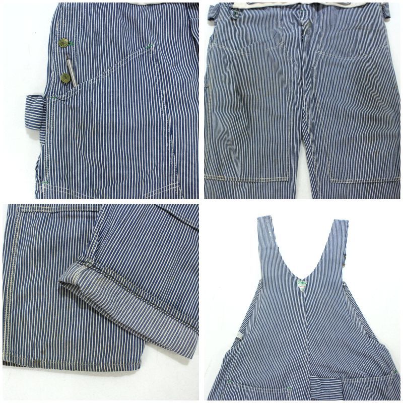 60s vintage OSHKOSH エプロン付き ダブルニー ヒッコリー
