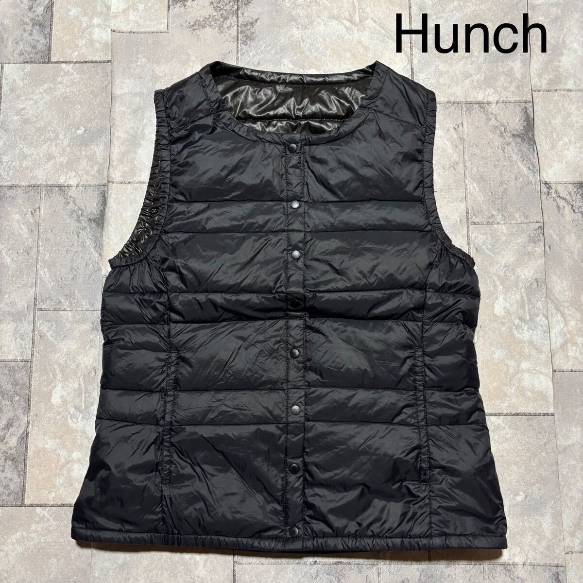 Hunch ハンチ Down vest ダウンベスト ノーカラー インナーダウン 