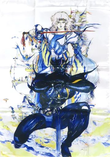アクセサリー(非金属)　ファイナルファンタジーIV イラストスカーフ 「ファイナルファンタジー 30TH ANNIVERSARY EXHIBITION 別れの物語展」 中古】アクセサリー(非金属) ファイナルファンタジーIV イラスト