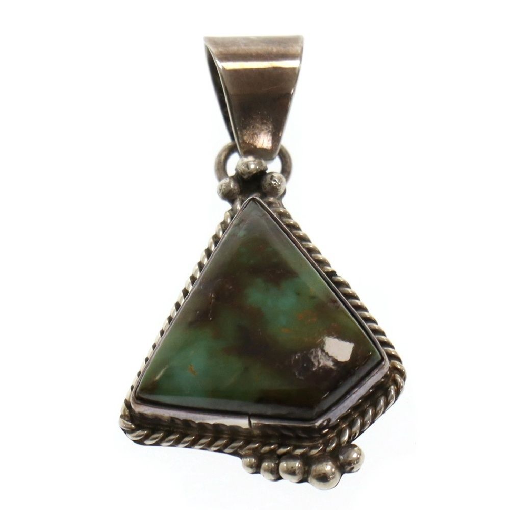INDIANJEWELRY (インディアンジュエリー) LFC Art Platero アートプラテロ Concho Springs ターコイズ付きトライアングルシルバーネックレストップ