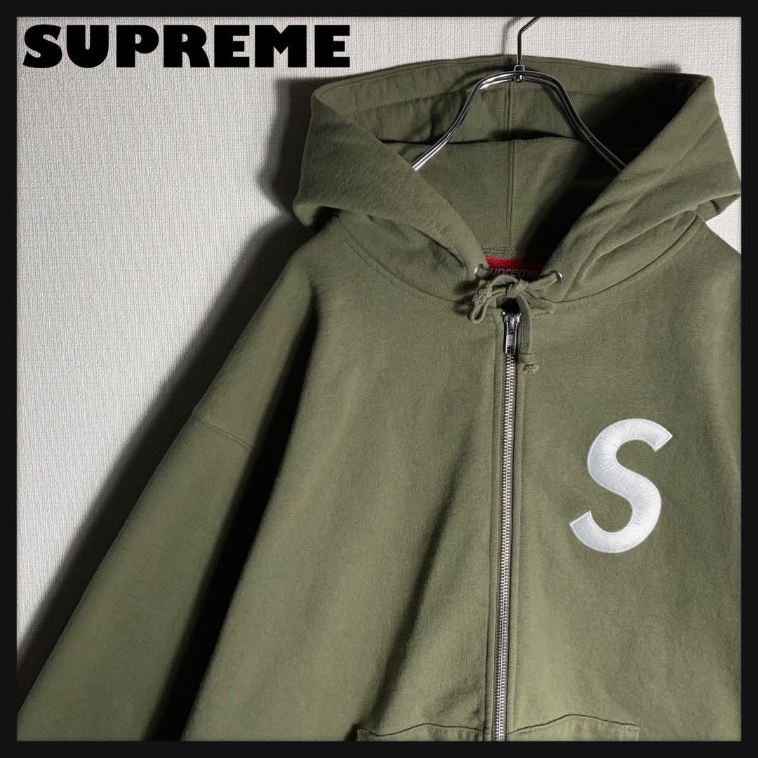 k*★様 オークション変更中 SUPREME/フルジップパーカー 美品】SUPREME フルジップパーカー スモールボックス刺繍ロゴ M