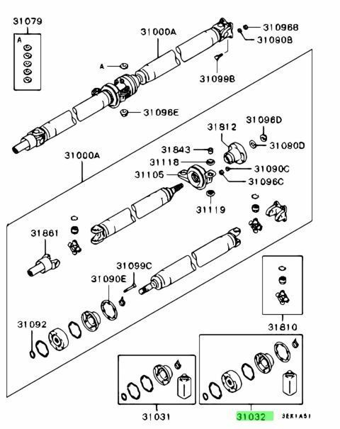 全品本物! 三菱純正 ランサーエボリューション 1 2 3 プロペラシャフト ジョイントキット GTO Z15A Z16A CD9A CE9A JOINT PROPELLER SHAFT JDM パンツ