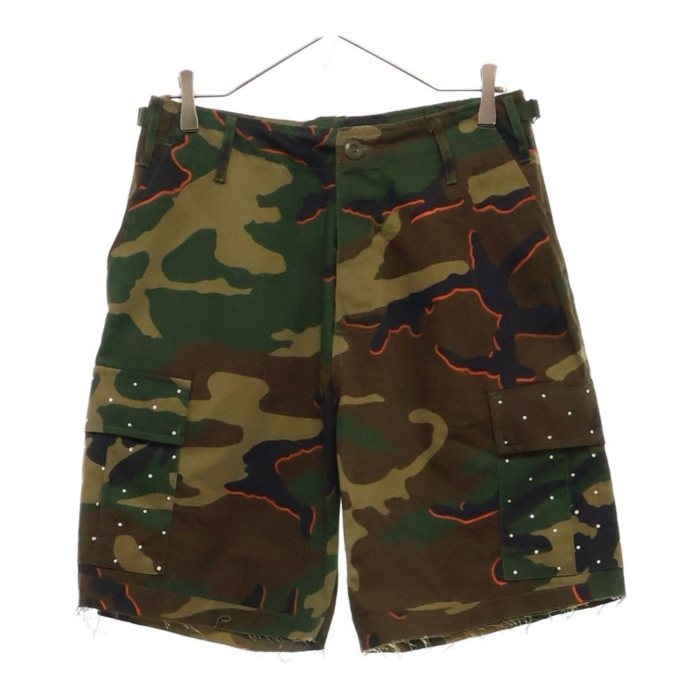 KAKOI カコイ PAINTED BDU SHORTS ペイント カモフラ総柄 カーゴショーツ ハーフパンツ カーキ KKSPT-005