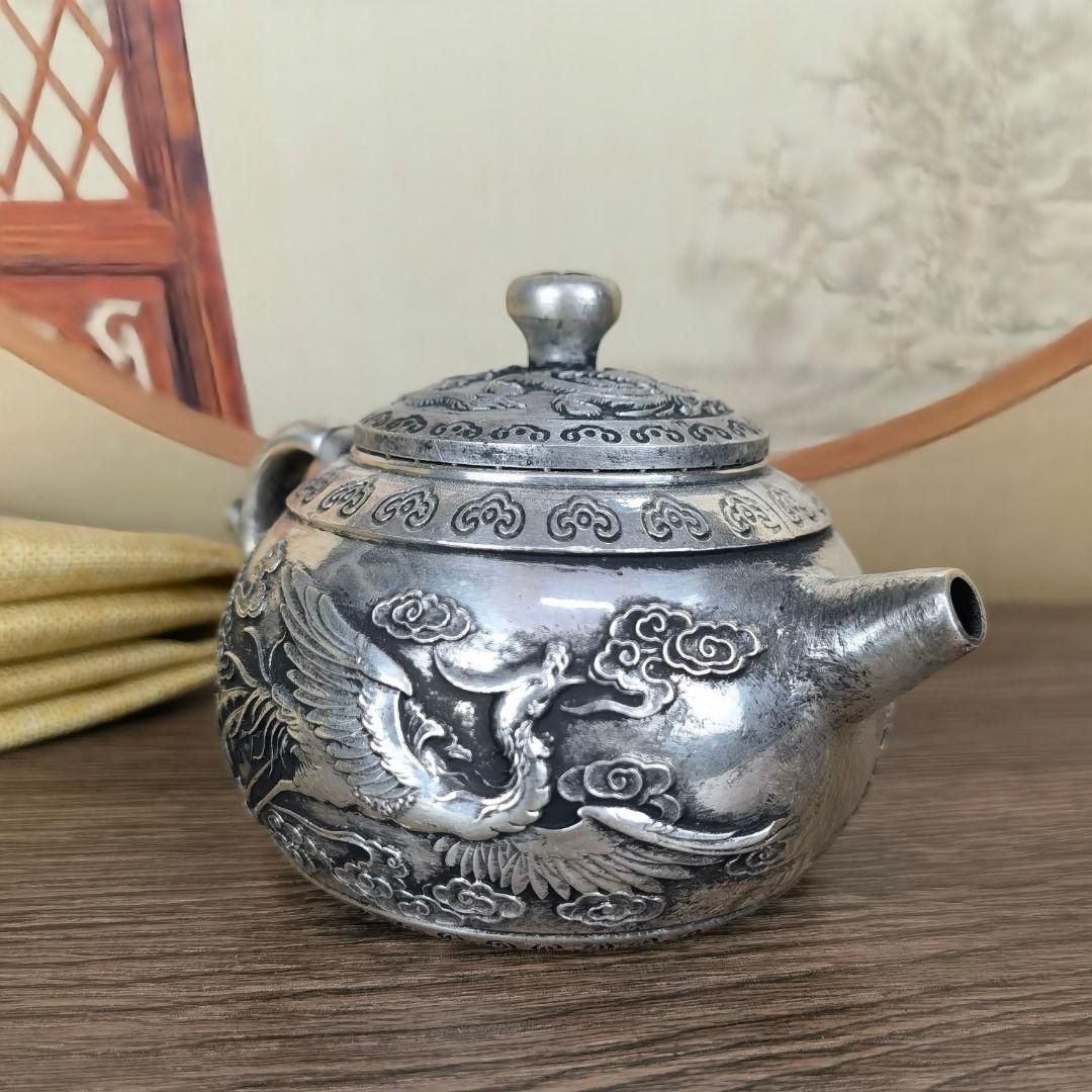 銅器 茶壺龍鳳呈祥茶壺 茶道具 煎茶器装飾品 工芸品 置物 - メルカリ