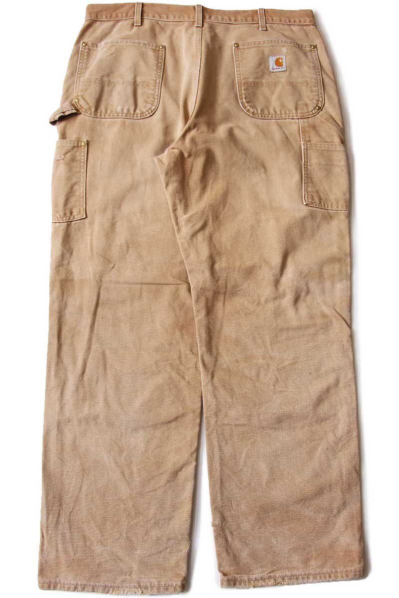 Carhartt ダブルニーダック地パンツ ボロ 32×32 ベージュ USA製 carharttカーハート ダブルニー ダック地 ペインター