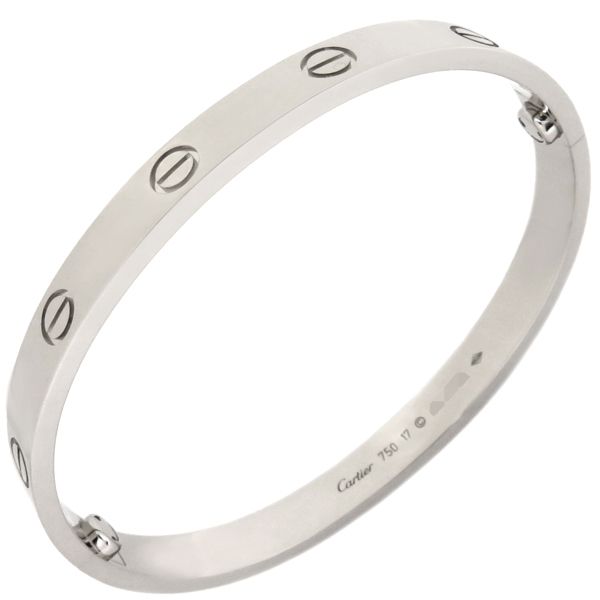 カルティエ Cartier ブレスレット LOVE ラブブレス K18WG ホワイトゴールド #17 750WG 18K 18金 バングル  B6067617【中古】
