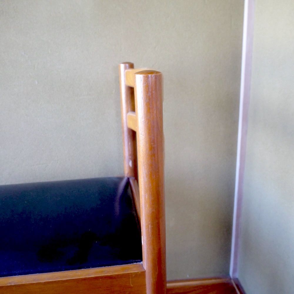 ダイニングチェア 2脚セット オールドマルニ マルニ木工 ヴィンテージ 孔雀マーク 物 木製×黒座面 背板2本ラダー WWW_NOITHATQUANGTHANH_NET