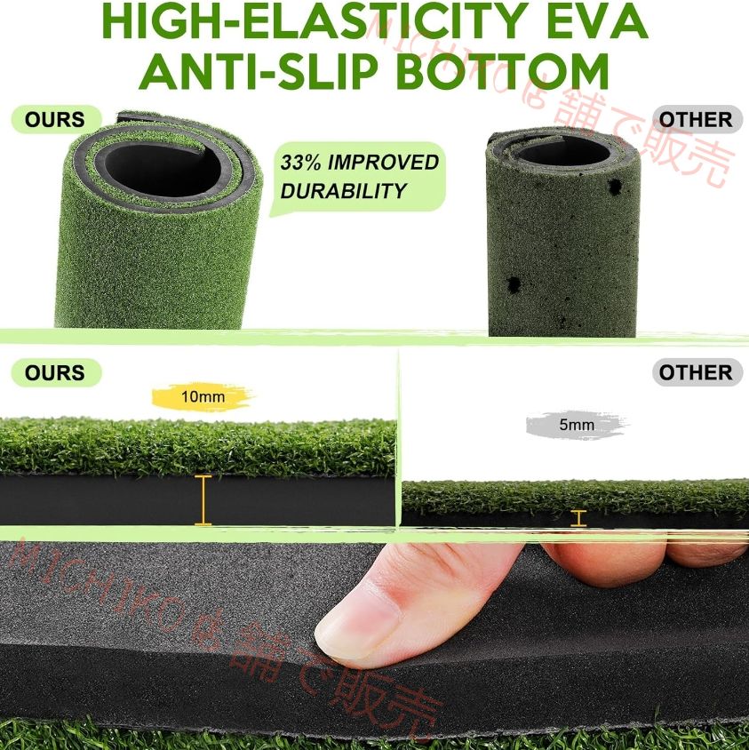 季節 ゴルフマット ゴルフ 練習 マットゴルフ ヒッティング マ26mm 31mm ゴルフヒッティングマット 屋内および屋外練習 ゴルフターフ練習マット ゴルフボール10個 裏庭ドライビングとチッピングトレーニング用ゴルフティー9個付き 31MM