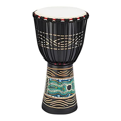 heizi ジャンベ 大 8インチ 楽器 太鼓 民族楽器 ハンドドラム パーカッション ブラック 装飾 直径20cm 高さ40cm