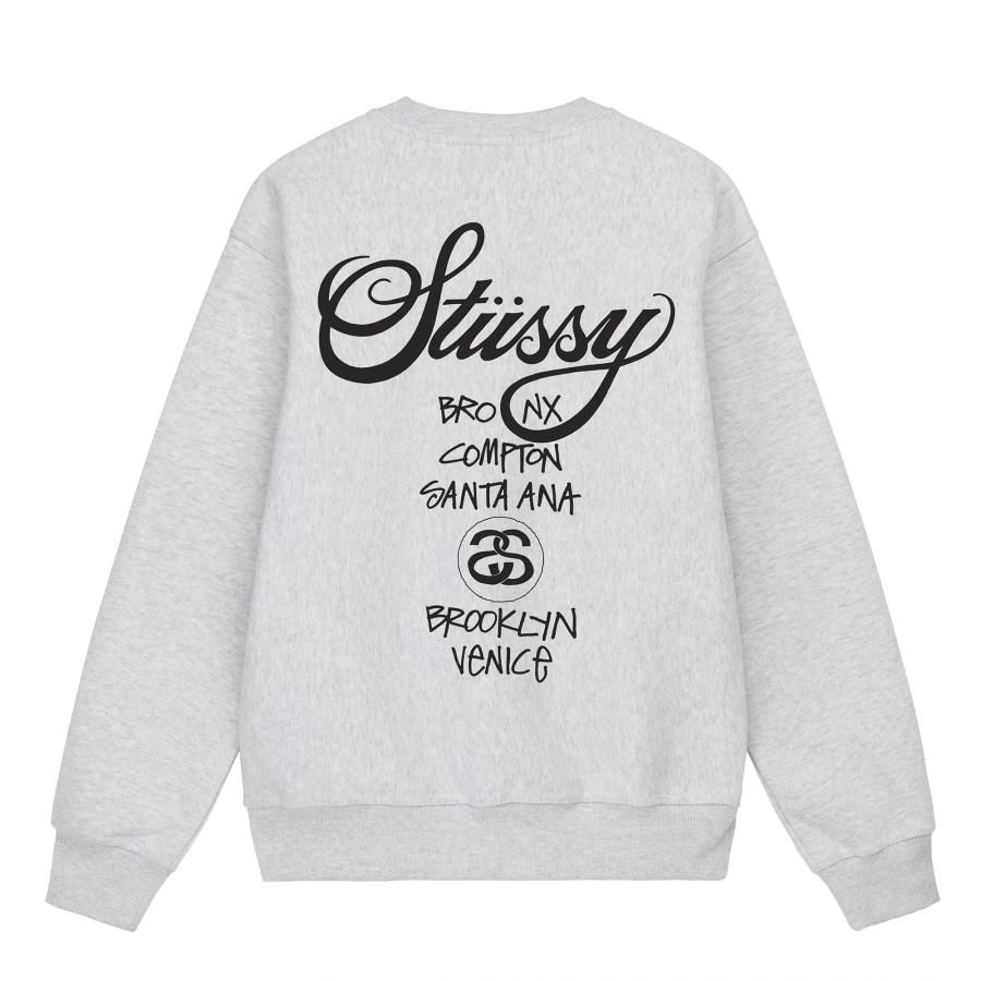 STUSSY ステューシー STUSSY WORLD TOUR CREW ステューシートレーナー 裏起毛 スウェット