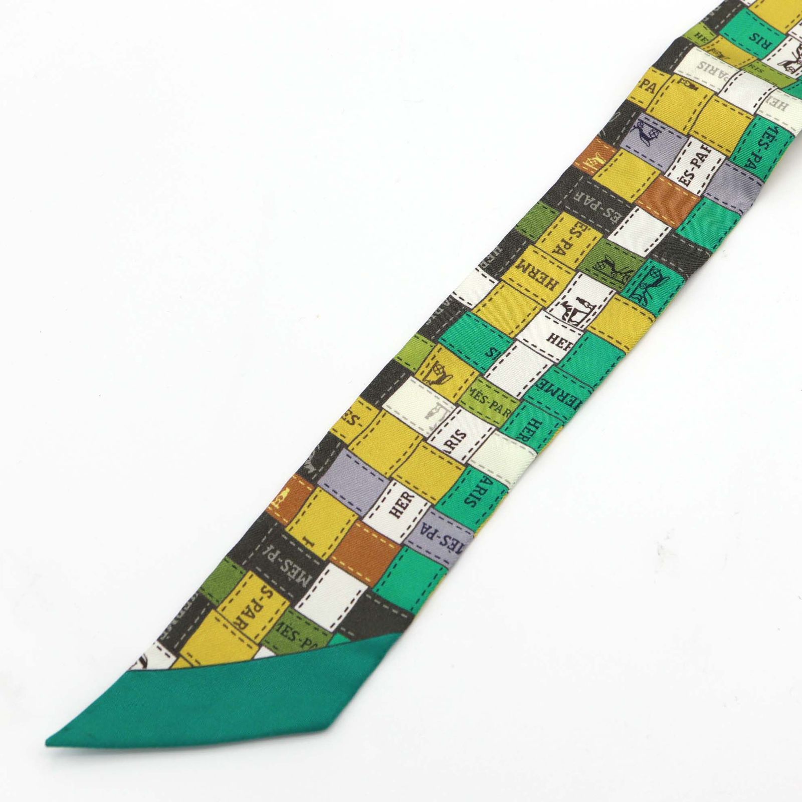 HERMES エルメス ツイリー ボルデュック チェック シルク100％ 服飾