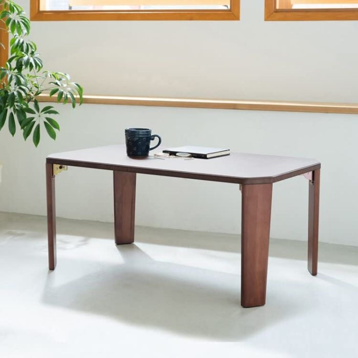 3営業日で発送 ines アイネス 幅75cm ドマーニテーブル 机 木製 折り畳み ローテーブル 折れ脚 アンティーク モダン 座卓 北欧 DOMANI-75BR-1