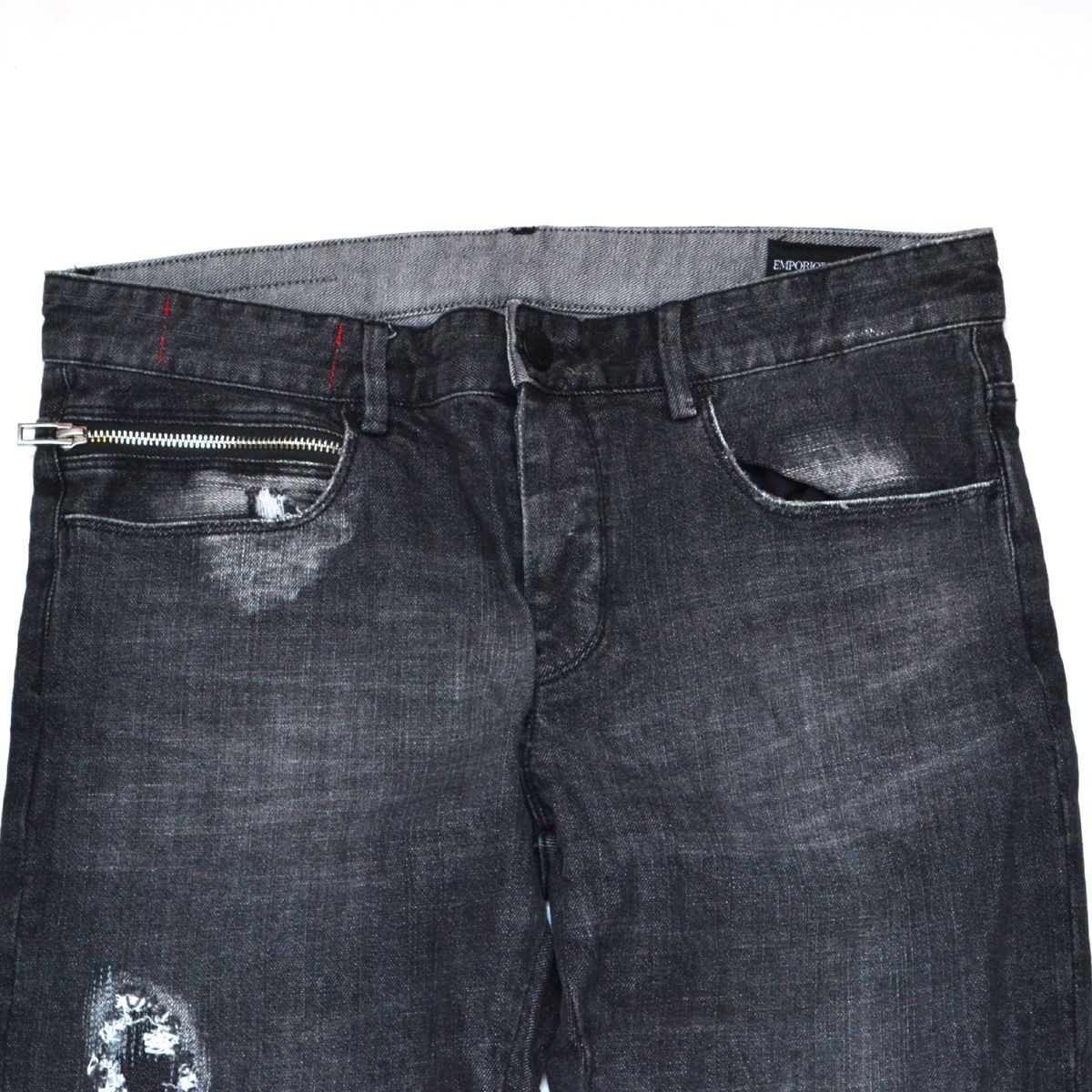メンズ EMPORIO ARMANI/エンポリオアルマーニのダメージ加工スキニー 