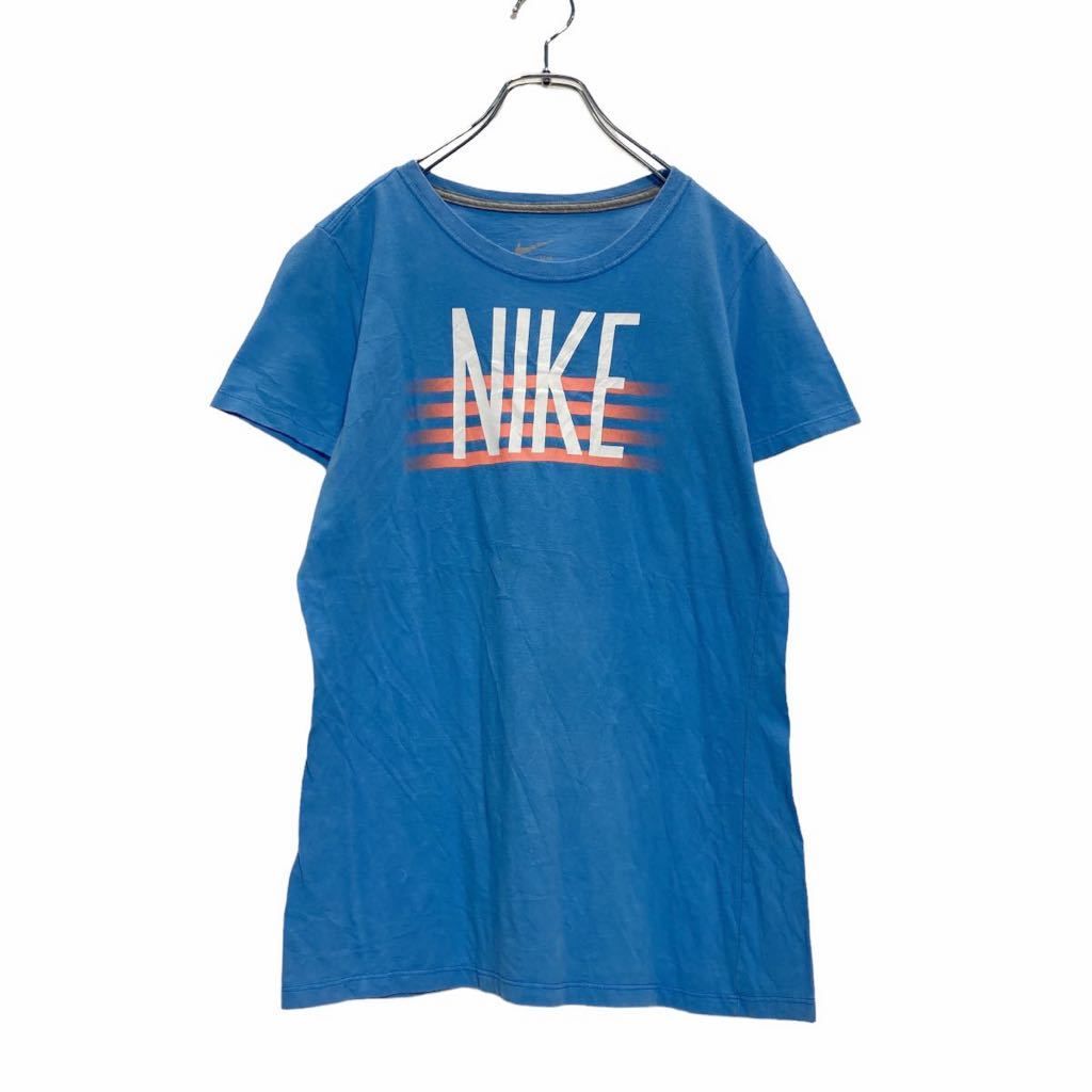 NIKE ナイキ ポケット ロゴプリントTシャツ 青系 半袖 古着 2966-