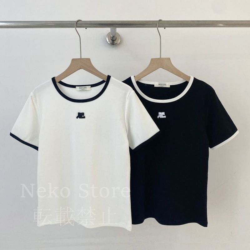 美品 大人気 Courreges Tシャツ ホワイト クレージュ ジャージー 美品 大人気 Courreges Tシャツ ホワイト クレージュ ジャージー