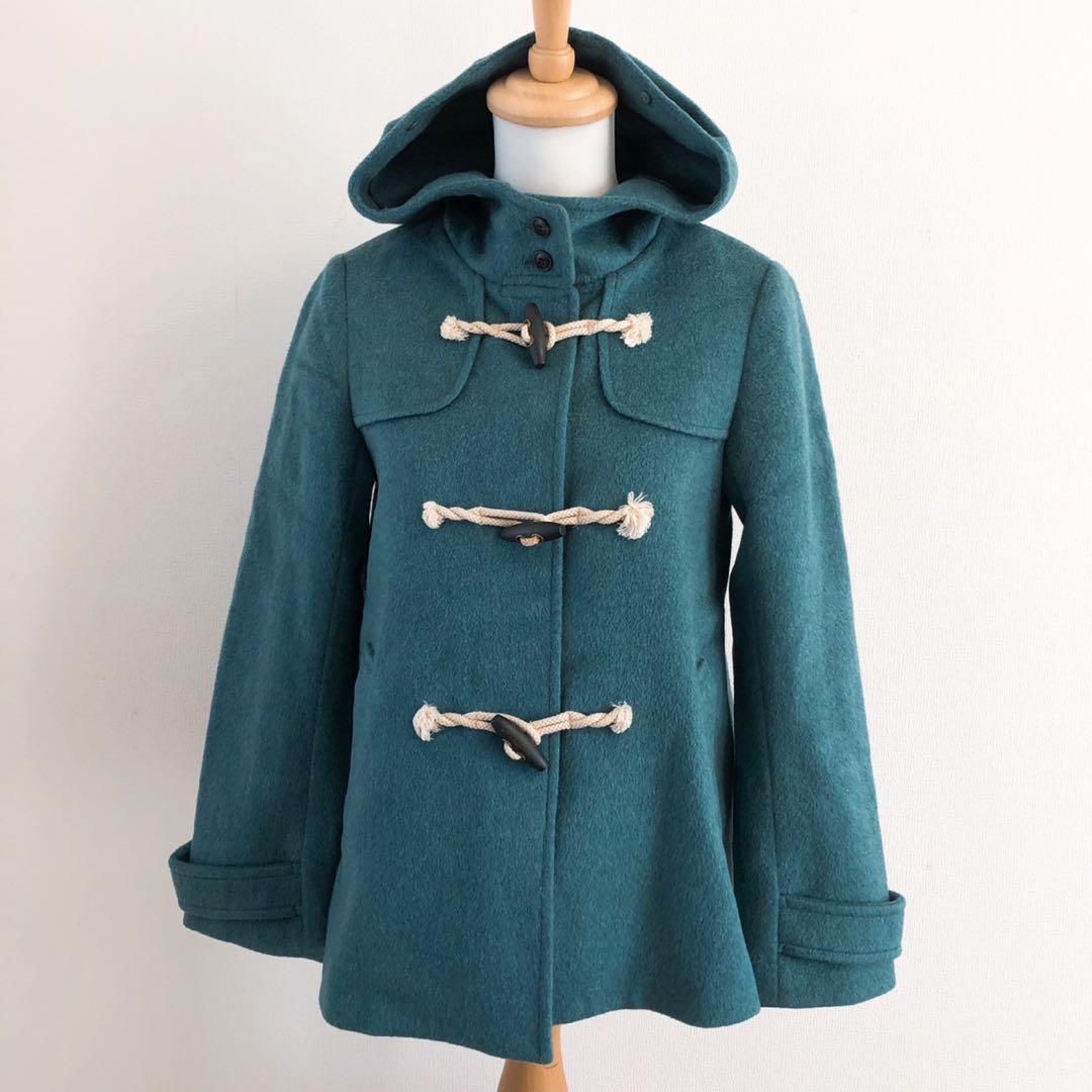 極美品 KUMIKYOKU クミキョク 組曲 ダッフルコート グリーン フード