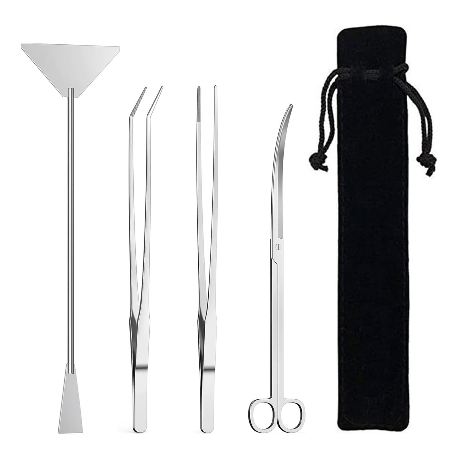 数量 水草トリミング 水槽 掃除 水槽セット 4点セット ピンセット YFFSFDC ハサミ サンドフラッター ステンレススチール製 実用 便利 多機能 水槽管理 水族館用 収納バッグ付き 4点セット