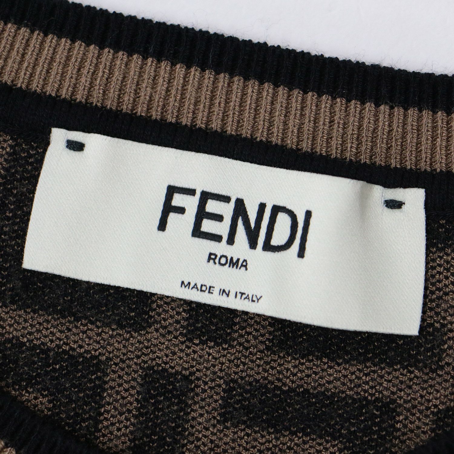 FENDI フェンディ ビスコース サマーニット トップス 半袖 ズッカ柄 FF