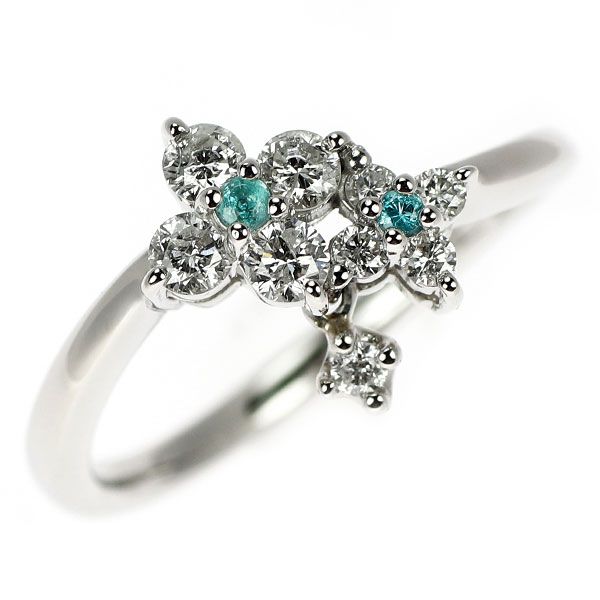パライバトルマリン＆ダイヤPT900リング 12号 Pt900 パライバトルマリン ダイヤモンド リング 0.12ct D0.25ct